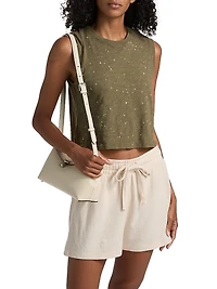 Paint Splatter Cropped Sleeveless Top