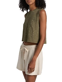 Paint Splatter Cropped Sleeveless Top