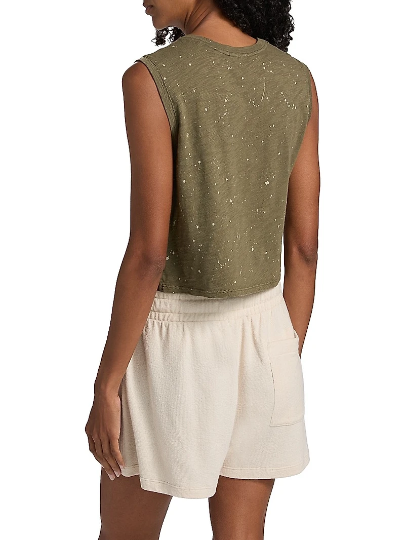 Paint Splatter Cropped Sleeveless Top