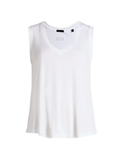 Cotton Jersey V-Neck Tank Top