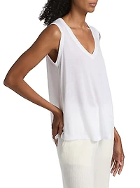 Cotton Jersey V-Neck Tank Top