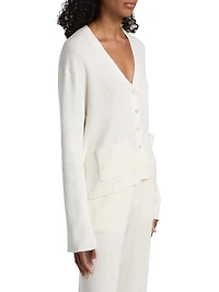 Cotton-Cashmere Ribbed Cardigan