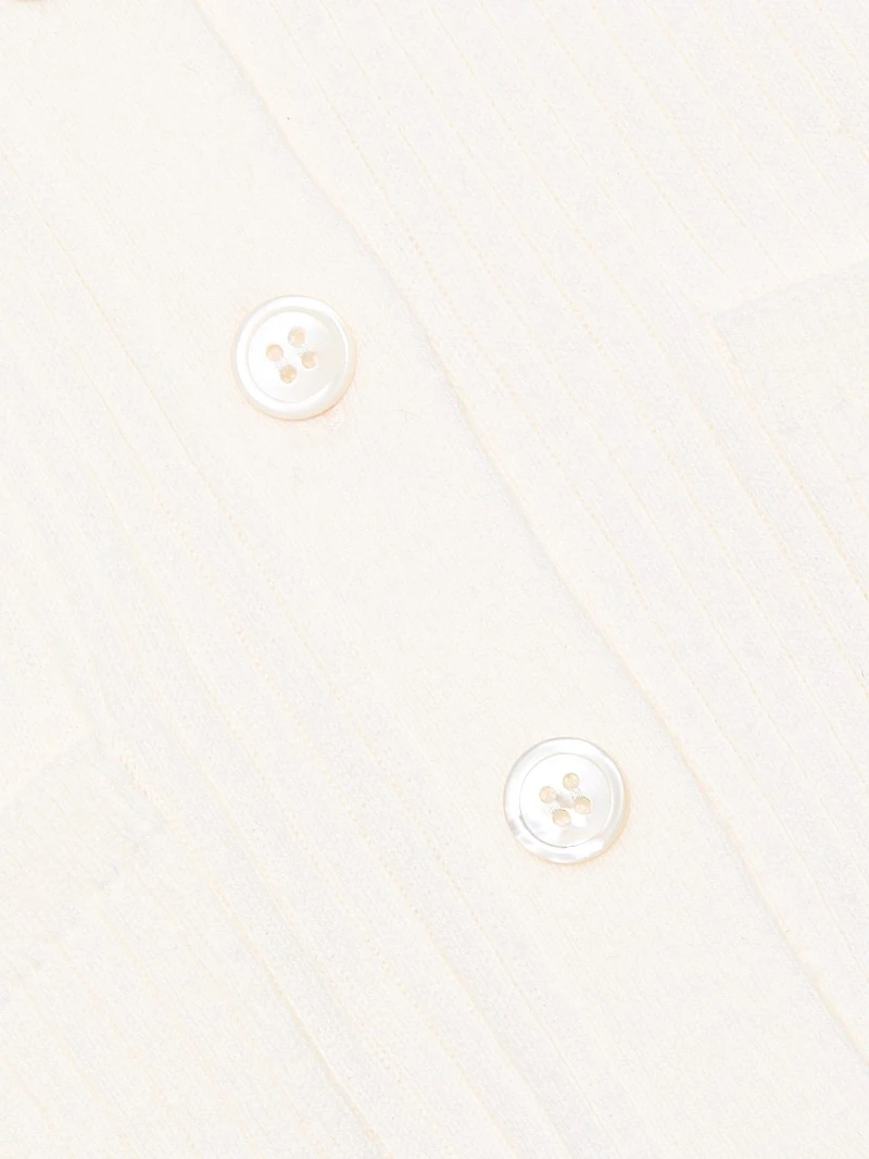 Cotton-Cashmere Ribbed Cardigan