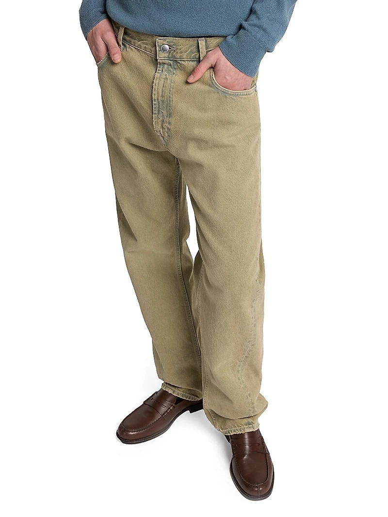 Twisted Straight-Leg Jeans