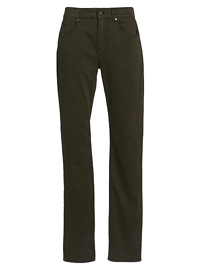 The Straight Stretch-Cotton Mid-Rise Straight-Leg Jeans
