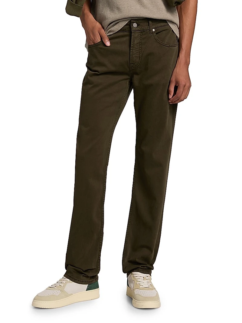 The Straight Stretch-Cotton Mid-Rise Straight-Leg Jeans