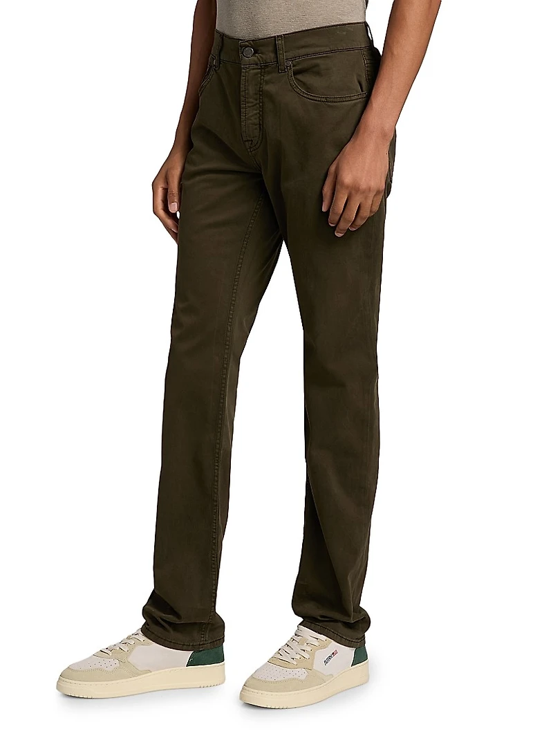 The Straight Stretch-Cotton Mid-Rise Straight-Leg Jeans