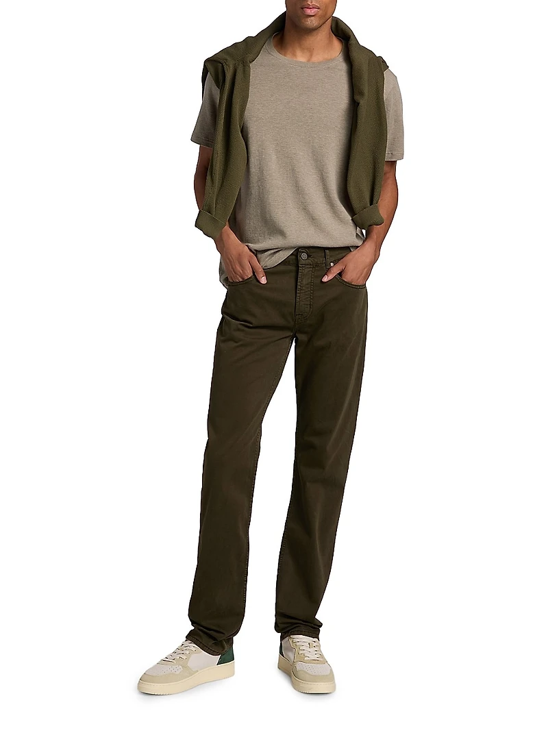 The Straight Stretch-Cotton Mid-Rise Straight-Leg Jeans