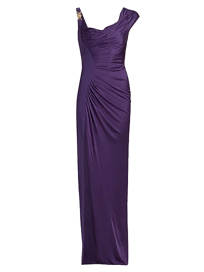 Gathered Jersey Column Gown