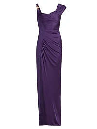 Gathered Jersey Column Gown