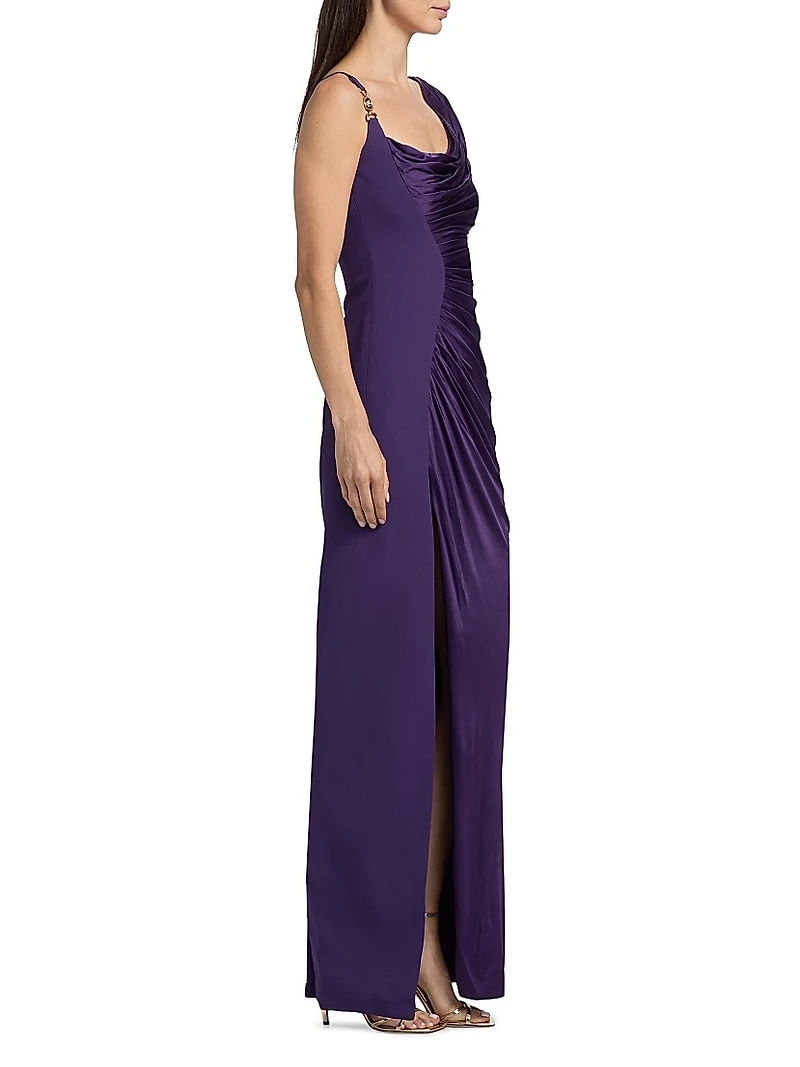 Gathered Jersey Column Gown