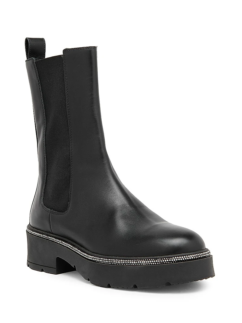 Embellished Leather Boots