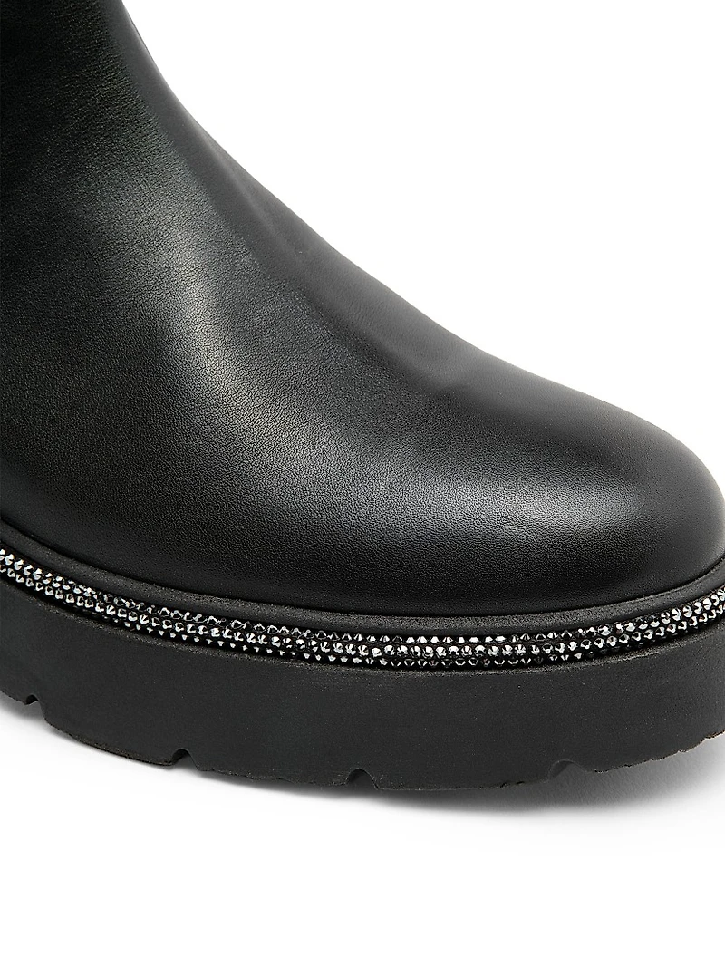 Embellished Leather Boots