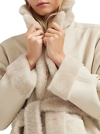 Reversible Shearling Coat with Shiny Detail