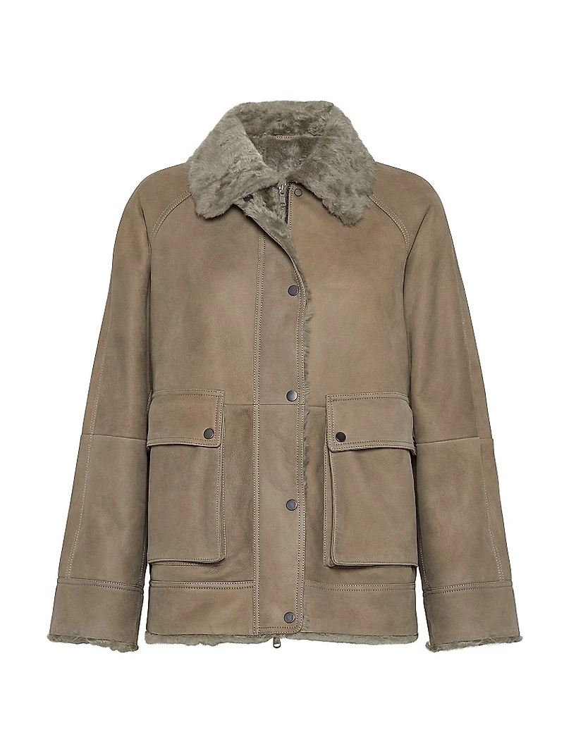 Fuzzy Shearling Outerwear Jacket