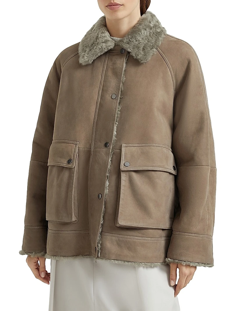 Fuzzy Shearling Outerwear Jacket