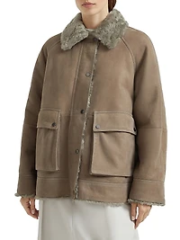 Fuzzy Shearling Outerwear Jacket