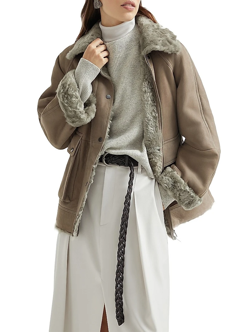 Fuzzy Shearling Outerwear Jacket