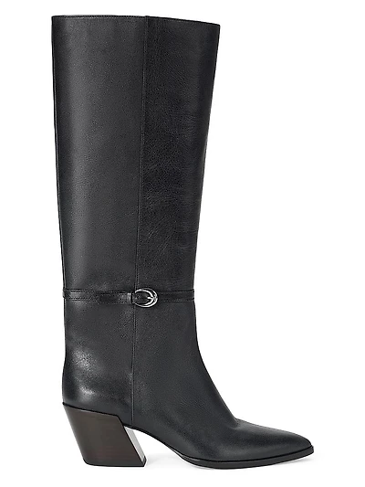Austen 50MM Buckle-Detail Leather Boots