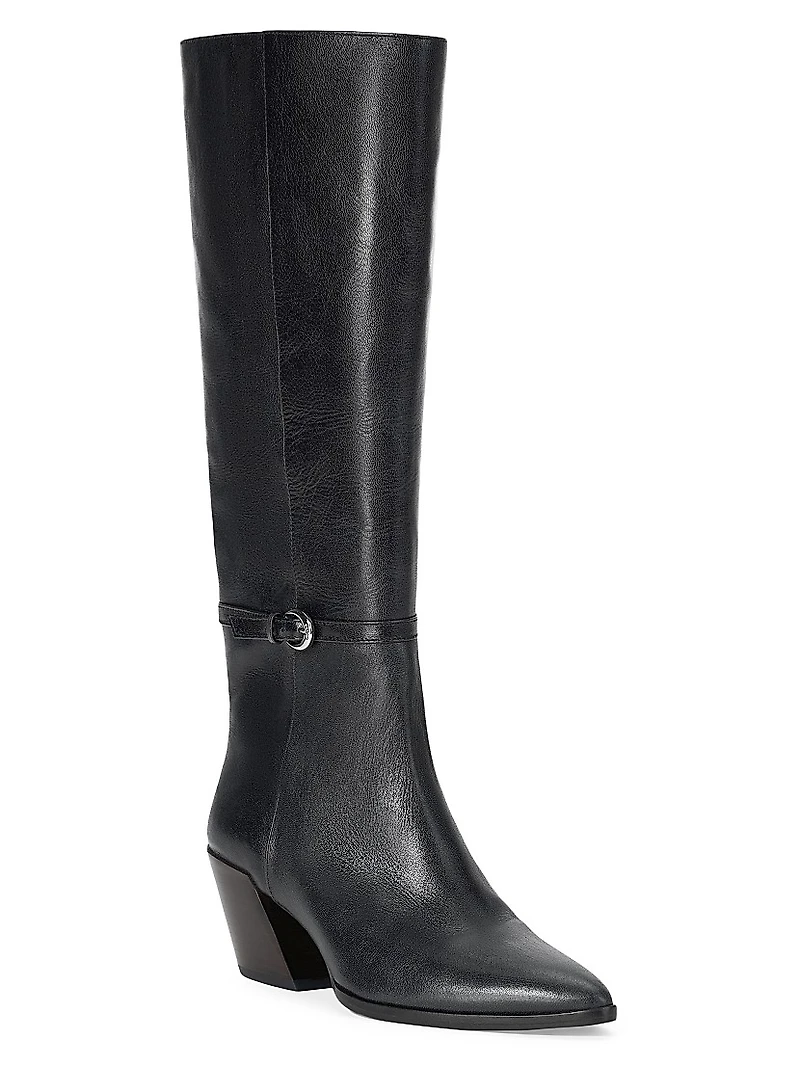 Austen 50MM Buckle-Detail Leather Boots