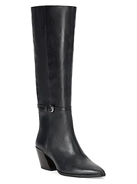 Austen 50MM Buckle-Detail Leather Boots