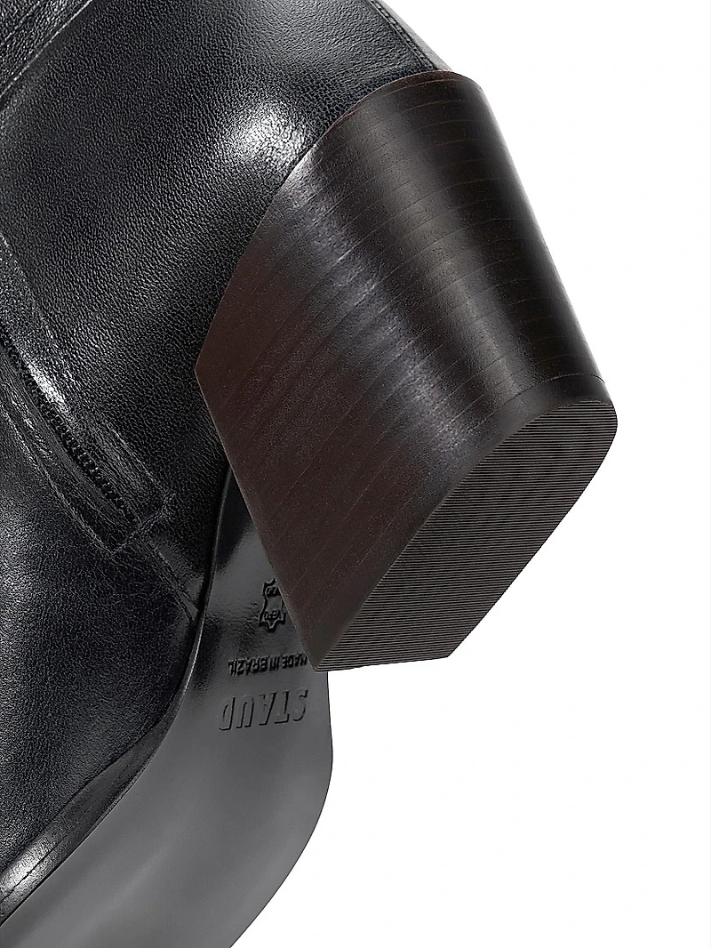 Austen 50MM Buckle-Detail Leather Ankle Boots