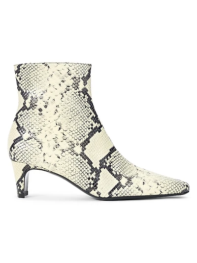 Wally 55MM Snake-Embossed Leather Ankle Boots