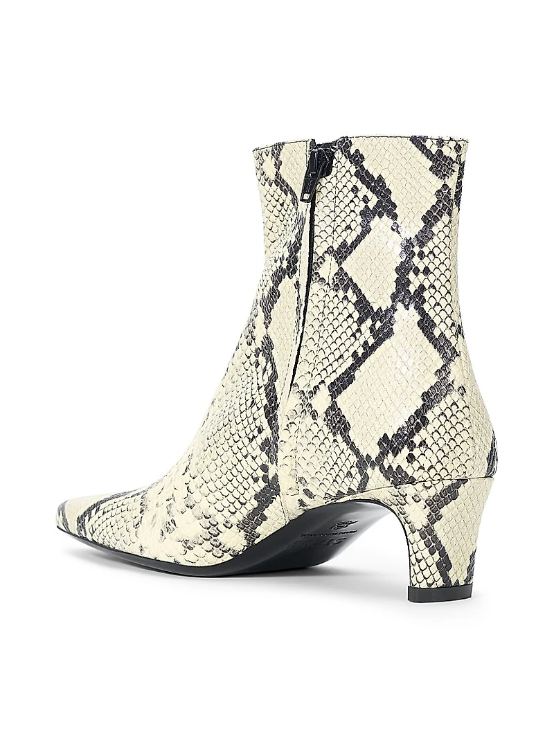 Wally 55MM Snake-Embossed Leather Ankle Boots