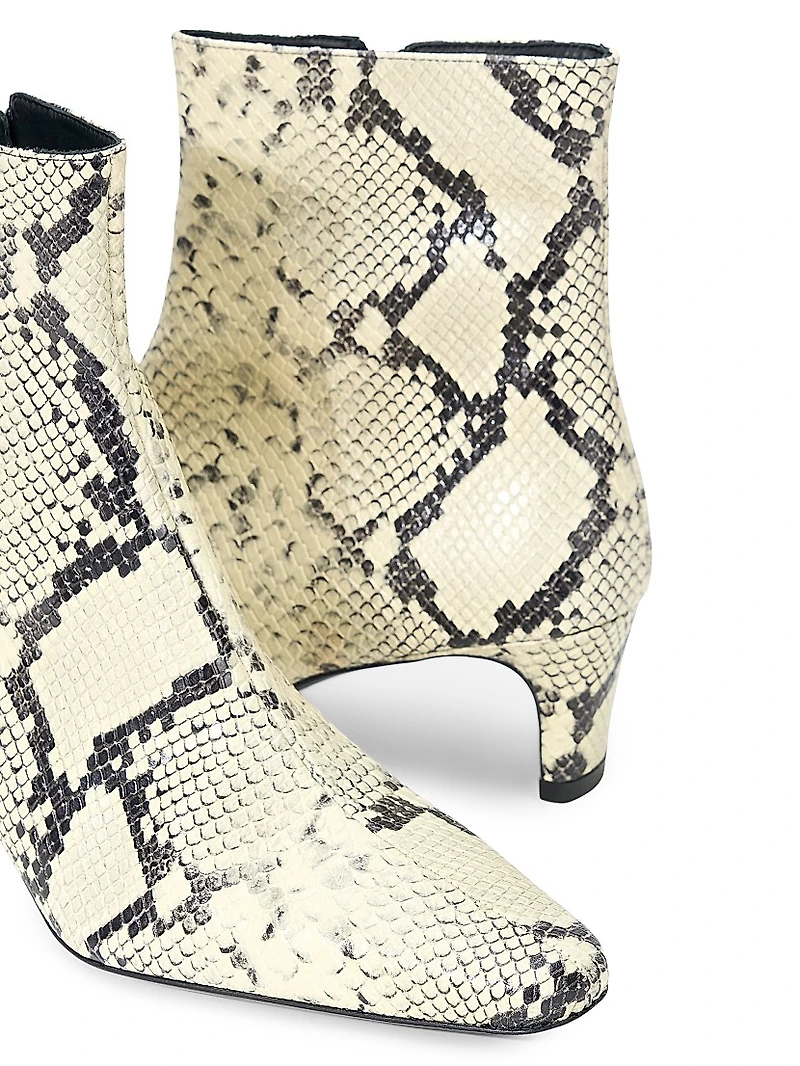 Wally 55MM Snake-Embossed Leather Ankle Boots