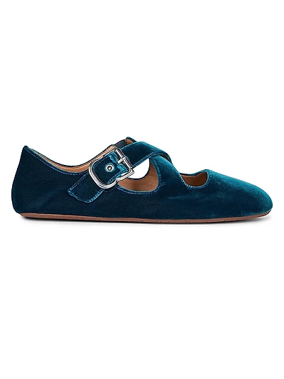 Velvet Crisscross Ballet Flats