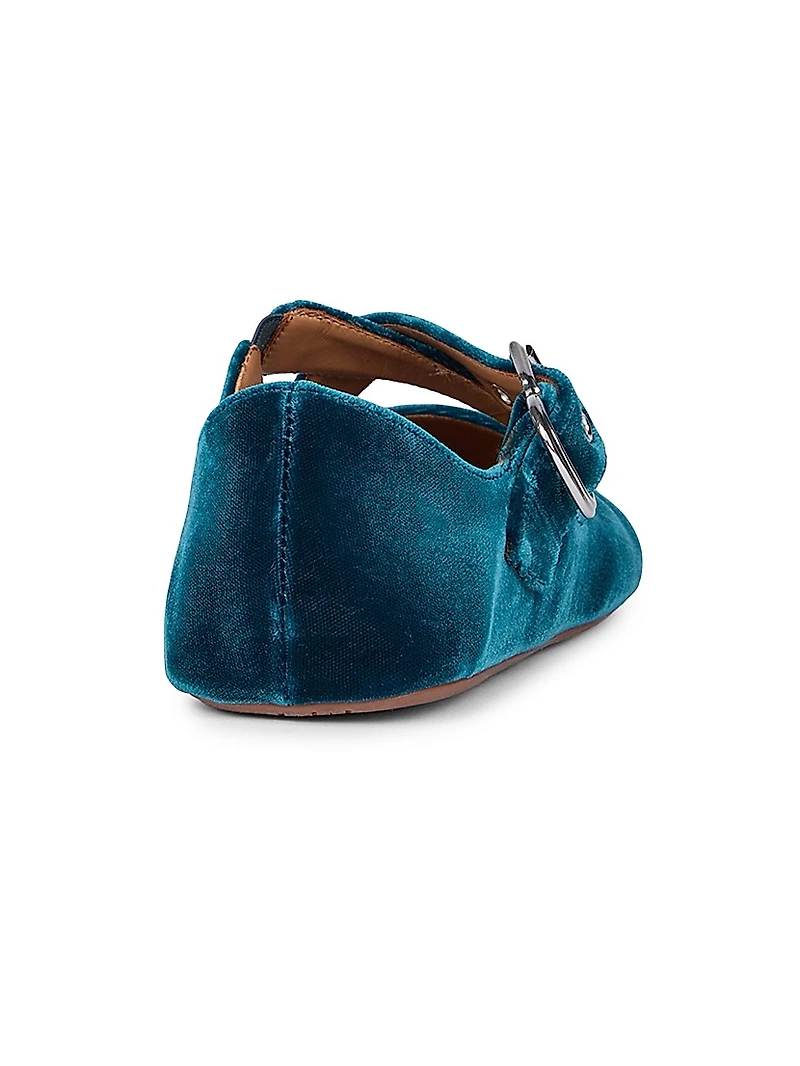 Velvet Crisscross Ballet Flats
