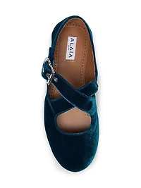 Velvet Crisscross Ballet Flats