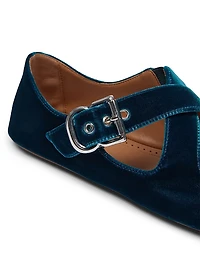 Velvet Crisscross Ballet Flats