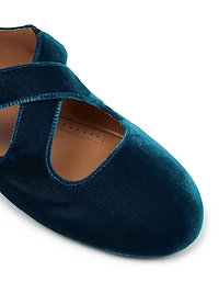 Velvet Crisscross Ballet Flats
