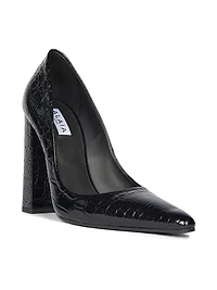 90MM Croc-Embossed Leather Pumps