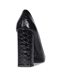 90MM Croc-Embossed Leather Pumps
