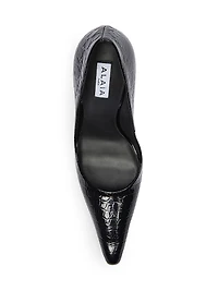 90MM Croc-Embossed Leather Pumps