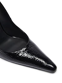 90MM Croc-Embossed Leather Pumps