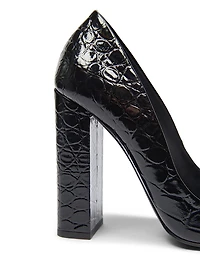 90MM Croc-Embossed Leather Pumps