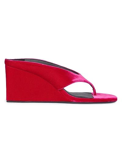 75MM Velvet Wedge Sandals