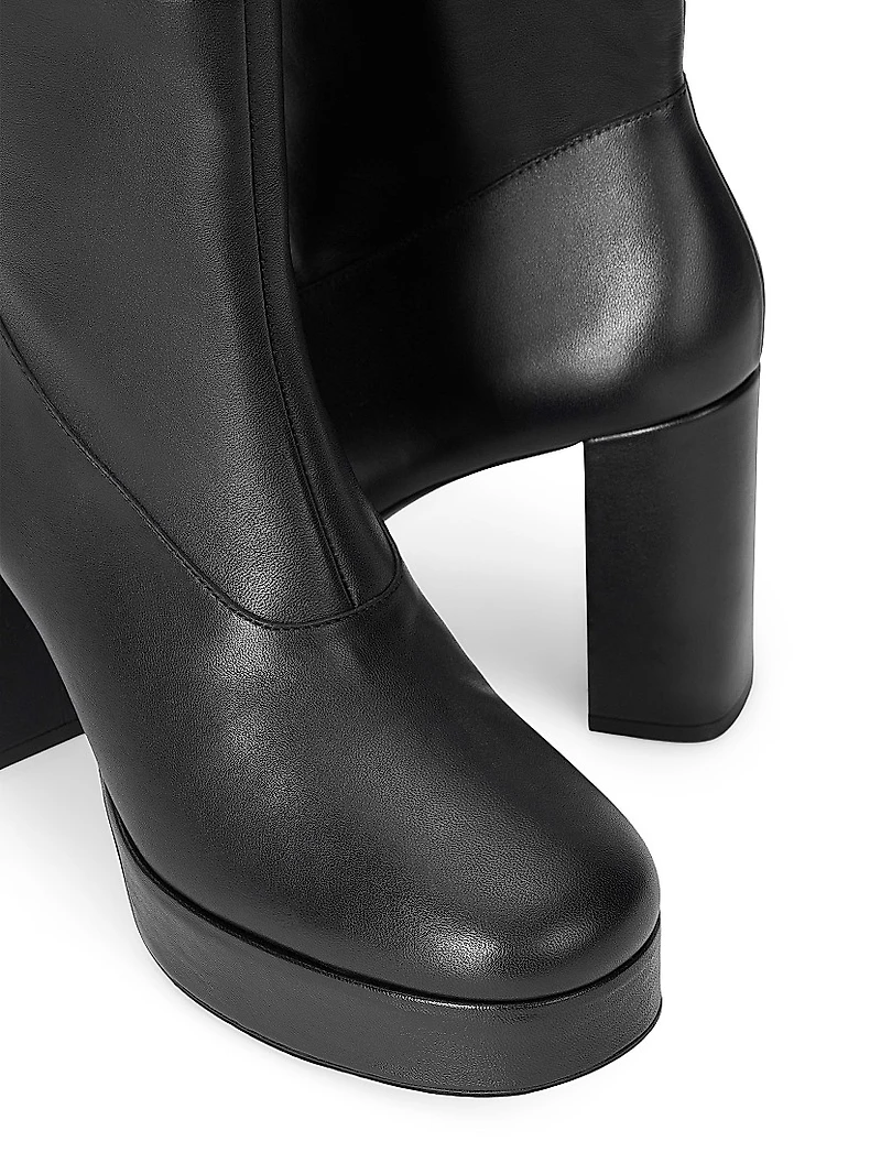 Jodie 100MM Leather Platform Ankle Boots