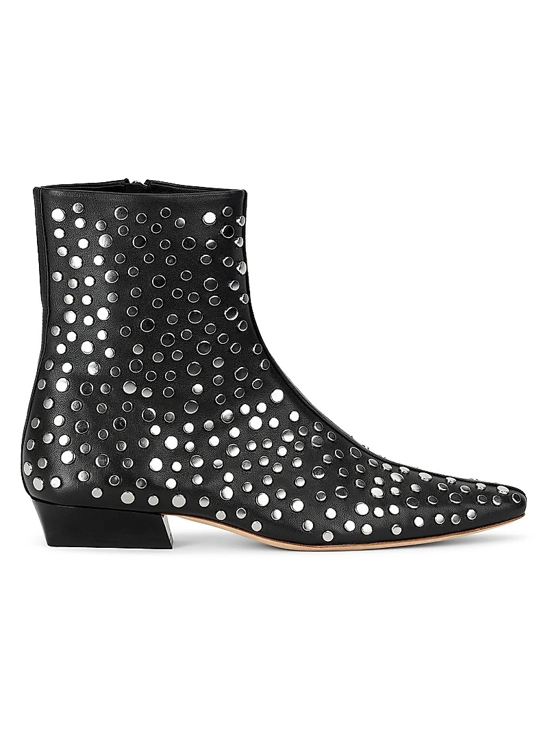 Wally 25MM Rivets Leather Ankle Boots