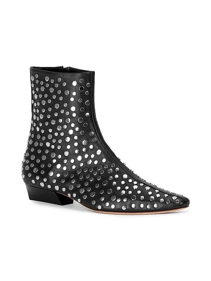 Wally 25MM Rivets Leather Ankle Boots