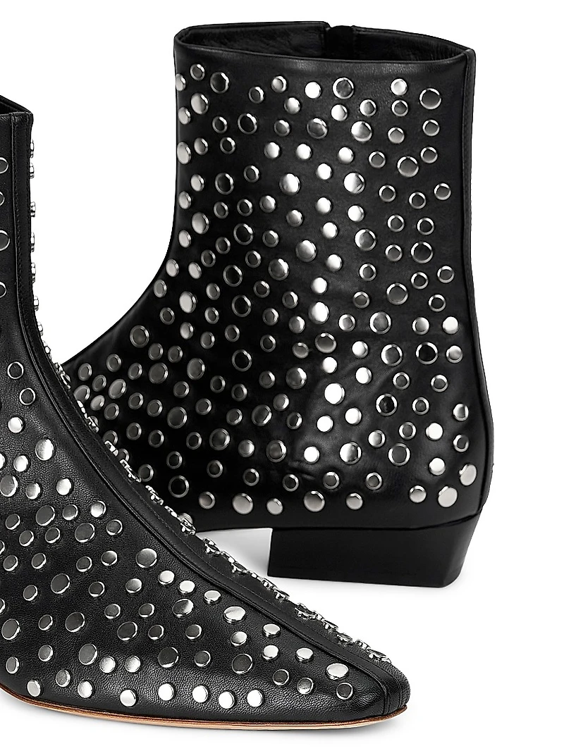 Wally 25MM Rivets Leather Ankle Boots