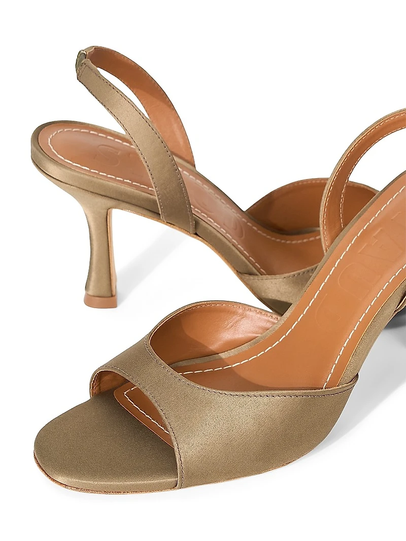 Brigitte Satin Slingback Sandals