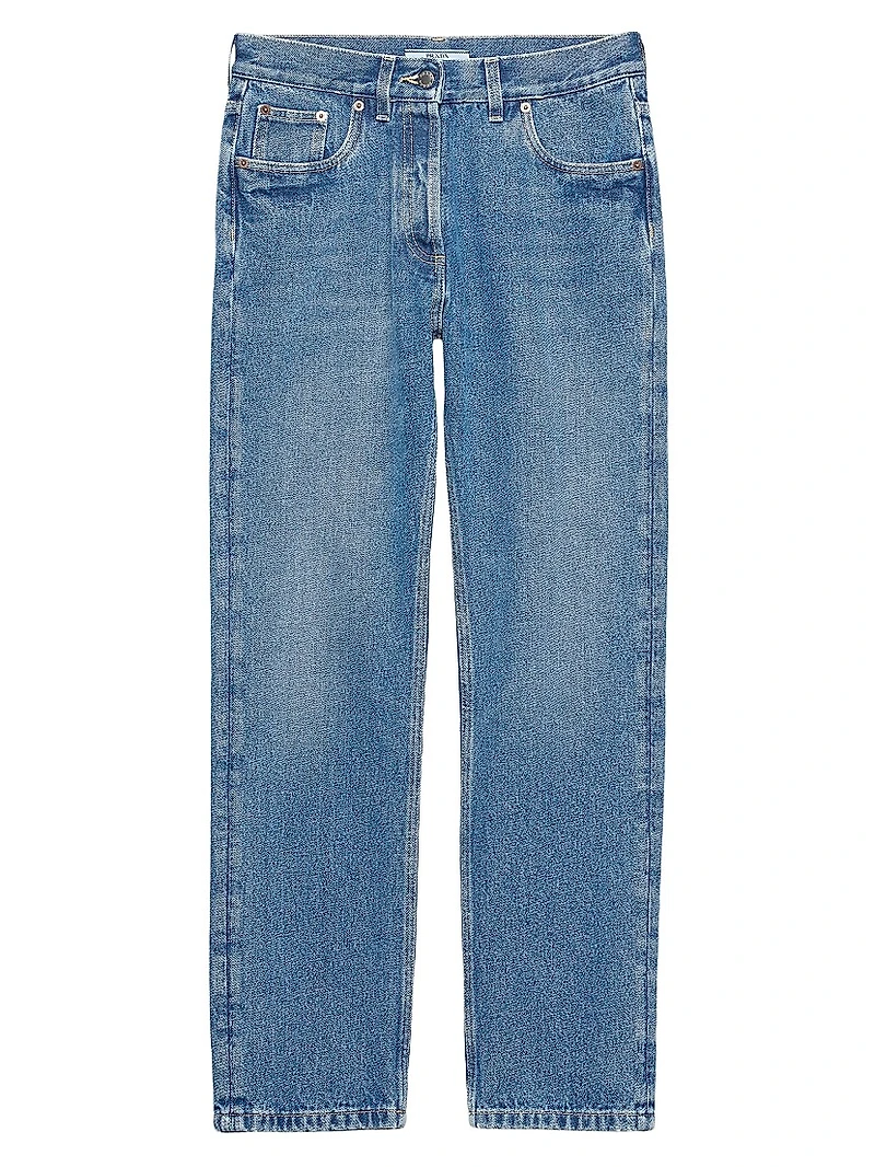 Straight-Leg Denim Jeans