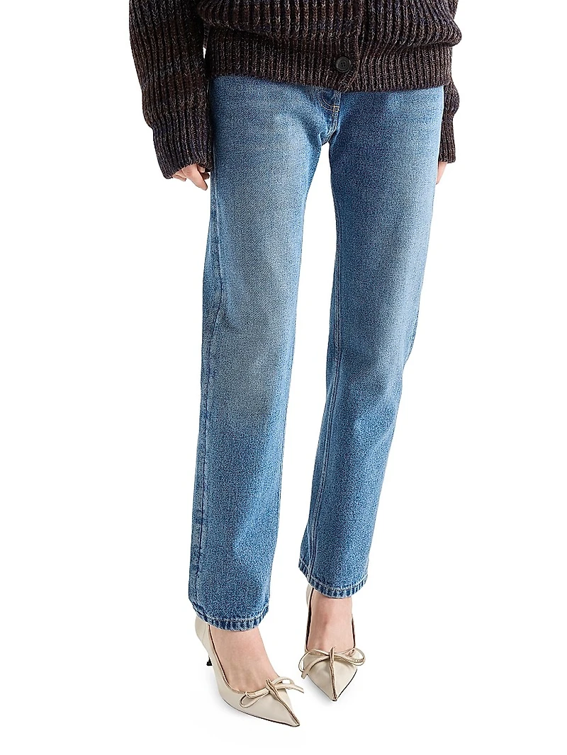 Straight-Leg Denim Jeans