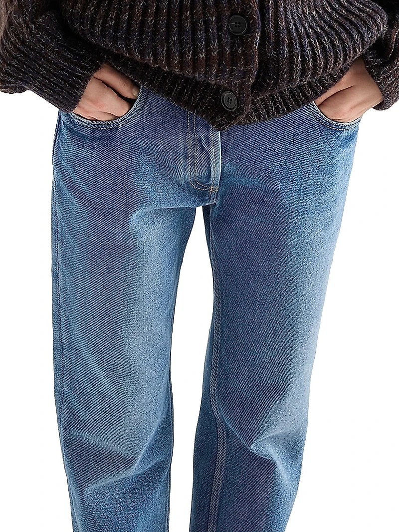 Straight-Leg Denim Jeans