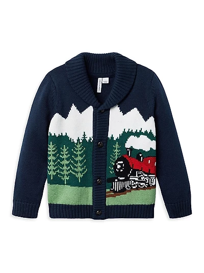 Baby Boy's, Little Boy's & Intarsia Train Cardigan