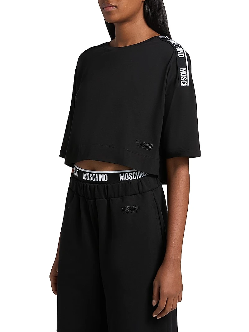 Moschino Intimo Donna Stretch-Cotton Crop T-Shirt